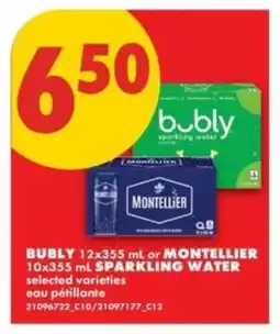 No Frills bubly or MONTELLIER Sparkling Water offer