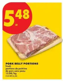 No Frills Pork Belly Portions offer