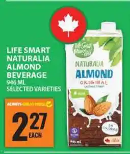 Food Basics LIFE SMART NATURALIA ALMOND BEVERAGE offer