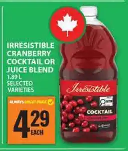 Food Basics Irresistible Cranberry Cocktail or Juice Blend offer