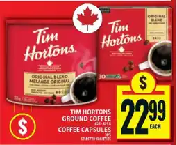 Food Basics Tim Hortons Ground Coffee / Coffee Capsules offer