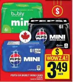 Food Basics Pepsi or Bubly Mini Cans offer