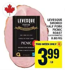Food Basics Levesque Smoked Half Pork Picnic Roast offer