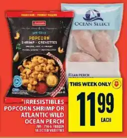 Food Basics Irresistibles Popcorn Shrimp or Atlantic Wild Ocean Perch offer