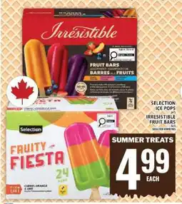 Food Basics Selection Ice Pops / Irresistible Fruit Bars offer
