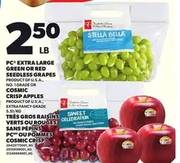 Independent City Market PC EXTRA LARGE GREEN OR RED SEEDLESS GRAPES OR COSMIC CRISP APPLES offer