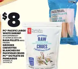 Independent City Market PC PACIFIC LARGE WHITE SHRIMP RAW ZIPPERBACK 31-40 PER LB 400 G OR BASA FILLETS 908 G offer
