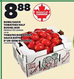 Independent City Market ROMA SAUCE TOMATOES HALF BUSHEL BOX, 25 LB offer