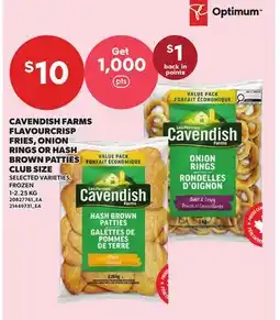 Independent City Market CAVENDISH FARMS FLAVOURCRISP FRIES, ONION RINGS OR HASH BROWN PATTIES CLUB SIZE offer