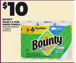 Independent City Market BOUNTY SELECT-A-SIZE PAPER TOWELS, 3=6 ROLLS offer
