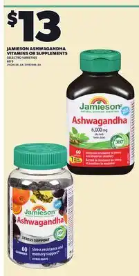 Independent City Market JAMIESON ASHWAGANDHA VITAMINS OR SUPPLEMENTS, 60'S offer