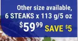 M & M Food Market 6 STEAKS x 113 g/5 oz offer