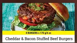 M & M Food Market Cheddar & Bacon Stuffed Beef Burgers offer
