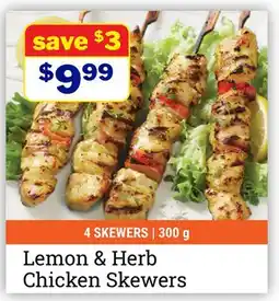 M & M Food Market Lemon & Herb Chicken Skewers offer