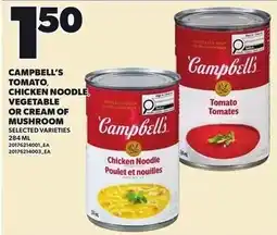 Loblaws Campbell's tomato chicken noodle vegetable or cream of mushroom offer
