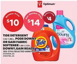 Loblaws Tide detergent pods downy or gain fabric softener offer