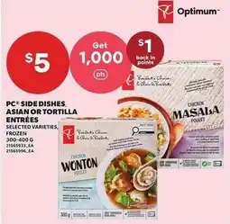 Loblaws PC side dishes asian or tortilla entrées offer