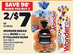Loblaws Wonder bread buns 8's or d'italiano buns offer
