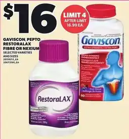 Loblaws Gaviscon, Pepto, Restorax offer