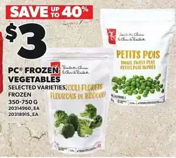 Loblaws PC frozen vegetables offer