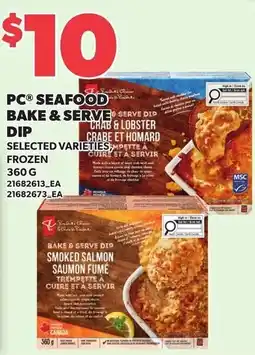 Loblaws PC seafood bake & serve dip offer