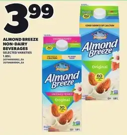 Loblaws Almond Breeze non-dairy beverages offer