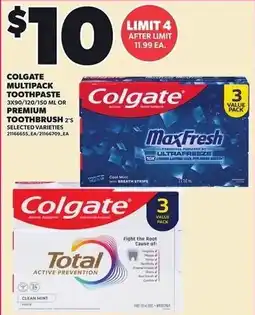 Loblaws Colgate multipack toothpaste and toothbrush offer