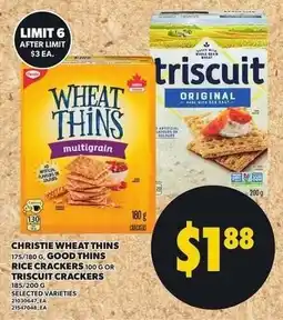 Loblaws Christie wheat thins rice crackers or triscuit crackers offer