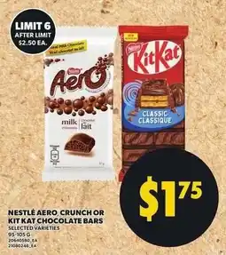 Loblaws Nestle Aero Crunch or Kit Kat chocolate bars offer