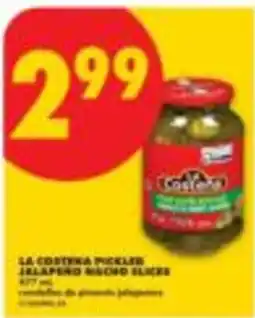 No Frills La Costeña pickled jalapeno macho slices offer