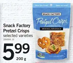 Loblaws Snack Factory Pretzel Crisps offer