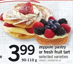 Loblaws zeppole pastry or fresh fruit tart offer