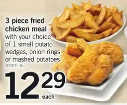 Loblaws 3 piece fried chicken meal offer