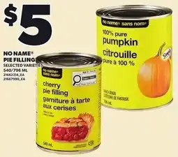 Loblaws No Name pie filling offer