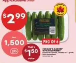 No Frills Farmer's market mini cucumbers offer