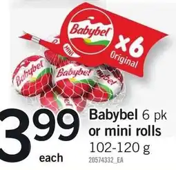 Loblaws Babybel 6 pk or mini rolls offer