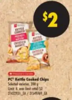 No Frills PC Kettle Cooked Chips offer