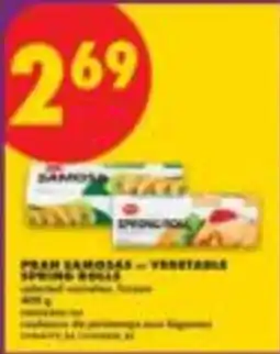 No Frills Samosa vegetable spring rolls offer