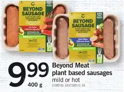 Loblaws Beyond Meat plant based sausages offer