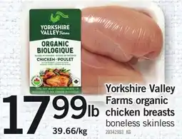Loblaws Yorkshire Valley Farms organic chicken breasts boneless skinless offer