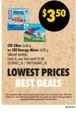 No Frills Clif ZBar or Clif Energy Minis offer