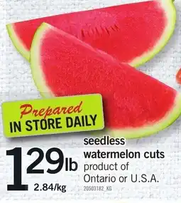 Loblaws seedless watermelon cuts offer