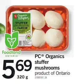 Loblaws PC Organics stuffer mushrooms offer