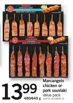 Loblaws Marcangelo chicken or pork souvlaki offer