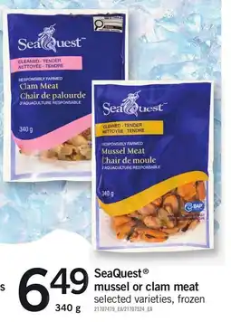 Loblaws SeaQuest mussel or clam meat offer