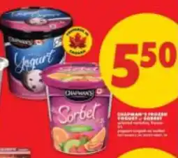 No Frills Chapman's frozen yogurt sorbet offer