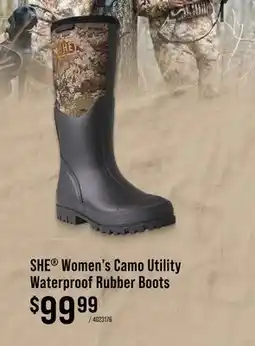 Cabela's SHE Women's Camo Utility Waterproof Rubber Boots offer