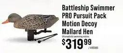 Cabela's Battleship Swimmer PRO Pursuit Pack Motion Decoy Mallard Hen offer