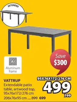JYSK VATTRUP Extendable patio table offer