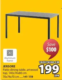 JYSK JERSORE Patio dining table, artwood top offer